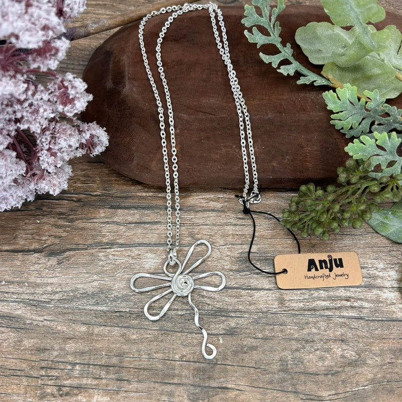 Silver Plated Dragonfly Necklace - Dragonfly
