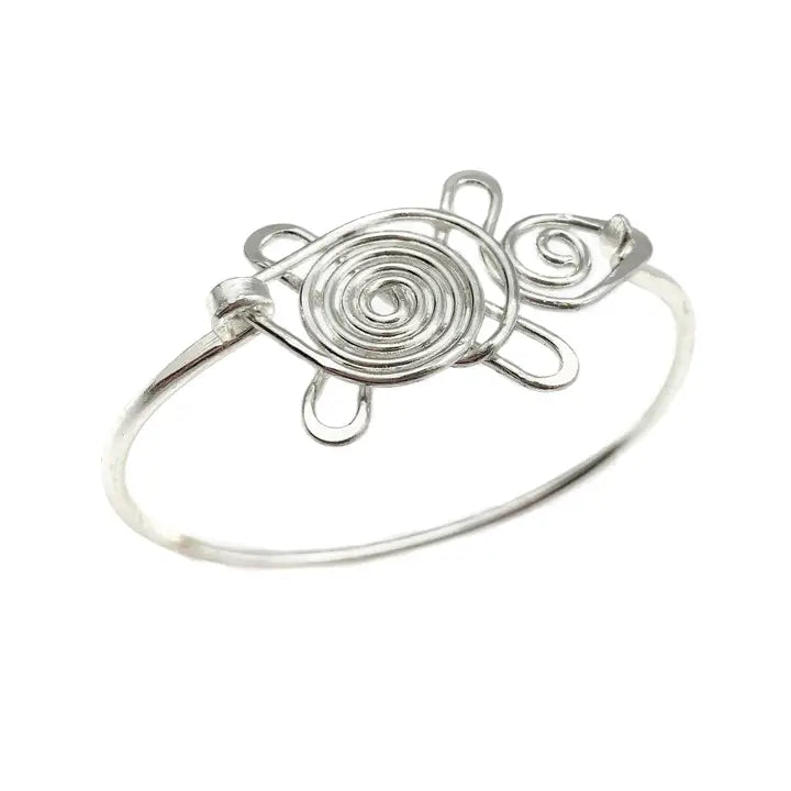 Silver Plated Bangle - Turtle