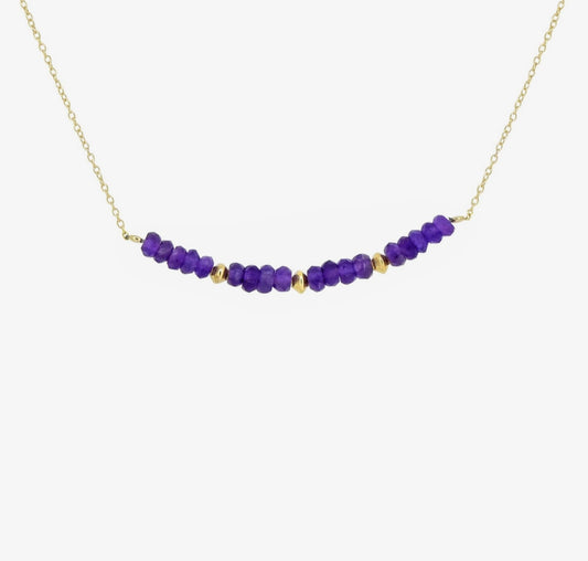 Gold Plated over .925 Silver Amethyst Orchid Thread Necklace