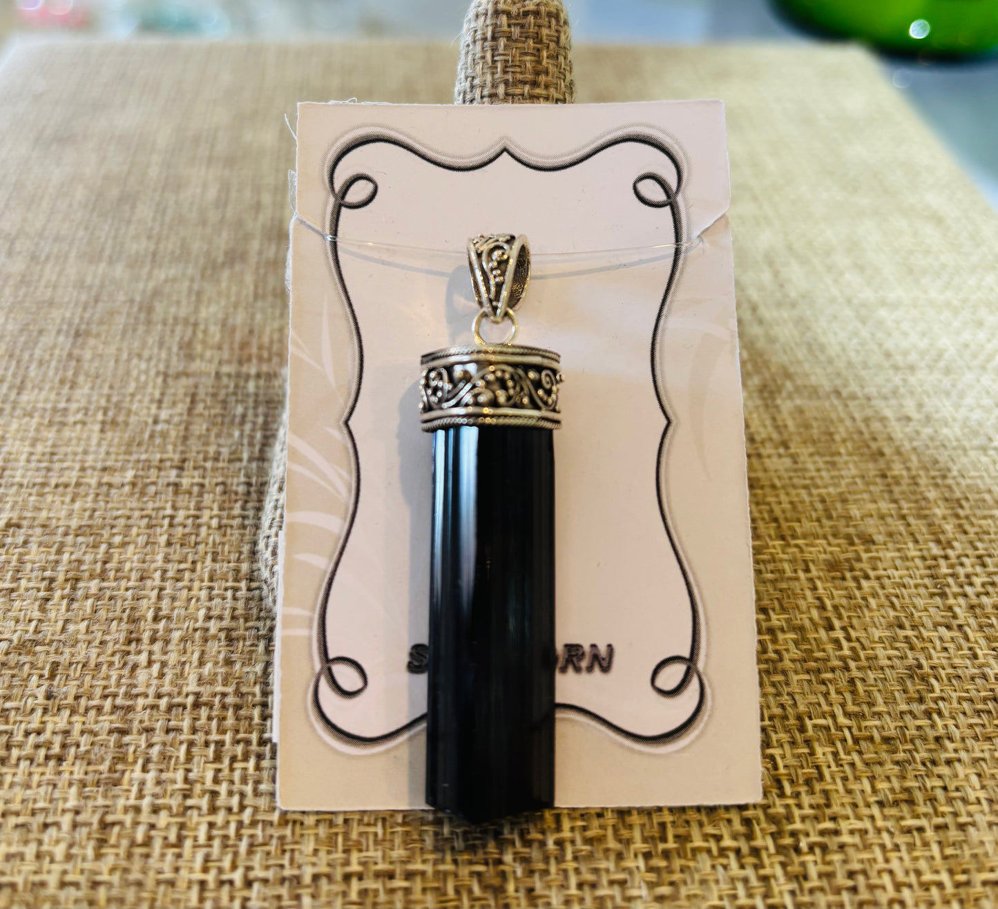 Starborn Black Tourmaline Crystal Pendant in Sterling Silver