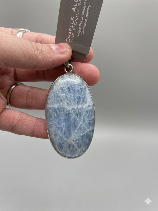Fine Sterling Silver Aquamarine Pendant by Charles Albert