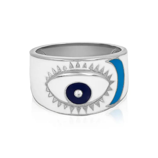 Evil Eye Ring Sterling Silver