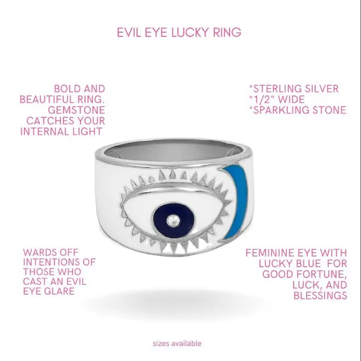 Evil Eye Ring Sterling Silver